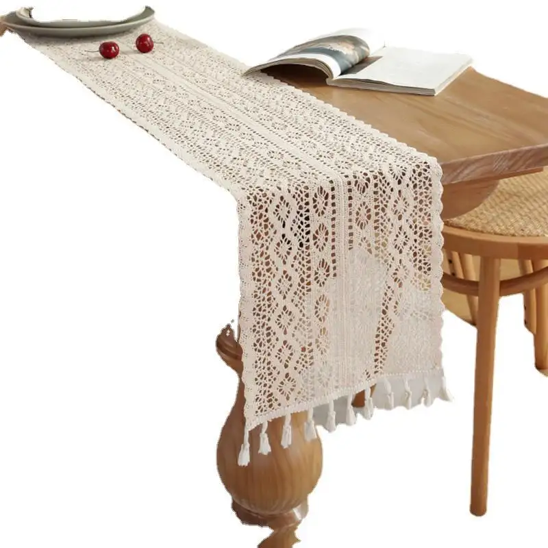 Professional burlap table runner with customizing lace gauze