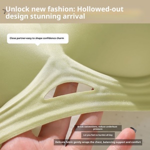 サプライヤー卸売 ワイヤーなしプッシュアップシームレスディープVネック三角ブラ スムースソフト薄型ブラレット ジェリープラスサイズ女性用ブラ - Product Image 3