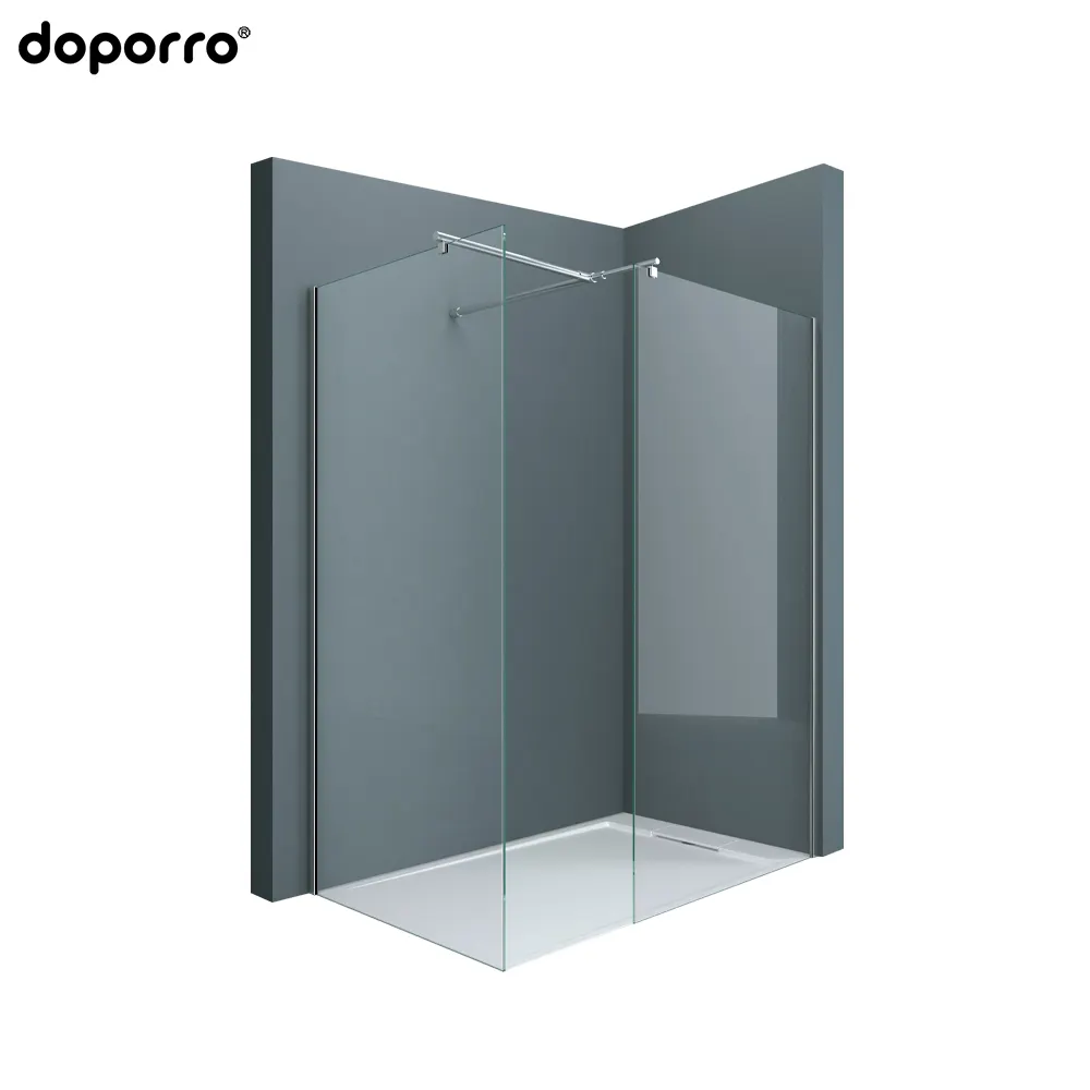 Shower Enclosure Hot Selling Custom Design Cheap Tempered Glass Modern Bathroom Walk in Shower Door Square 6-10mm Sliding BR7003