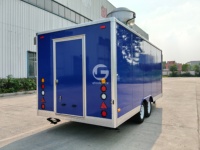 Camion de restauration mobile de 16 pieds de couleur bleue, chariot de boulangerie, remorque de concession avec cuisine complète pour la France