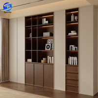Bureau d'étude, bibliothèque et armoire de rangement sur mesure pour toute la maison, style moderne, en bois massif écologique
