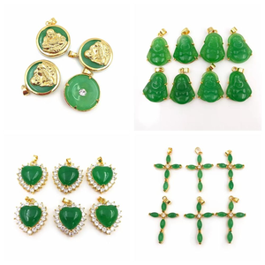 Collar Romántico con Colgante <span class=keywords><strong>de</strong></span> <span class=keywords><strong>Jade</strong></span> <span class=keywords><strong>Verde</strong></span> en Forma <span class=keywords><strong>de</strong></span> Corazón, Chapado en Oro <span class=keywords><strong>de</strong></span> 18K, con Incrustaciones <span class=keywords><strong>de</strong></span> Piedras Preciosas Naturales, para Regalo <span class=keywords><strong>de</strong></span> Aniversario - Product Image 4