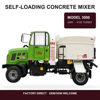 Camion malaxeur à béton 4x4 de 1,5 m3, 92 kW, 4950 kg, agitateur à béton automatique, véhicule de construction