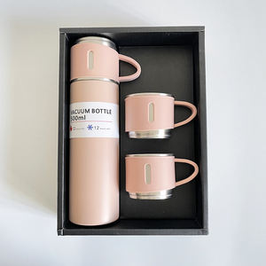 Bottiglia d'Acqua Portatile Regalo per Riunioni Aziendali <span class=keywords><strong>Set</strong></span> Tumbler Isolato 500ml Thermos in Acciaio Inox con <span class=keywords><strong>Due</strong></span> Coperchi - Product Image 4