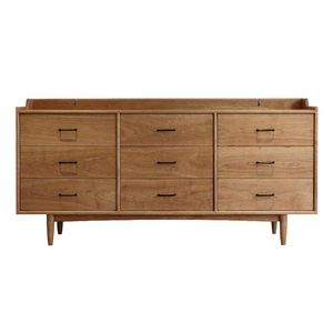 Nordic Solid Wood Nine Drawer <b>Chest</b> 180cm Cherry Color Minimalist Entryway Cabinet <b>Storage</b> Bedroom Sideboard - Product Image 5