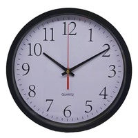 Jam Dinding Merah Terkontrol 23 cm Bulat Analog Jam Gantung Bertenaga Baterai untuk Rumah Kantor Ruang Kelas