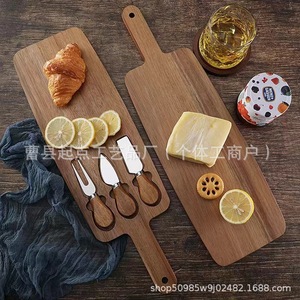 Tabla de Quesos de Madera de Acacia con Cuchillos, Paleta de Madera Sólida para Servir Queso - Product Image 3