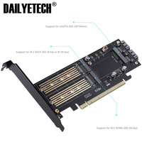 SK16 M.2 untuk NVMe SSD untuk NGFF ke PCIE 3.0 X16 adaptor M Key B Key mSATA tambahkan kartu Mendukung PCI Express 3.0 3 in 1 konverter