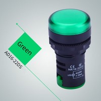 Voyant Pilote Haute Luminosité AD16-22mm, Lumières Indicateur LED pour Panneau, Lampe de Signalisation d'Équipement Électrique pour AC/DC12V 24V 220V 380V