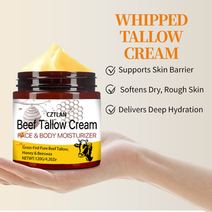 Crème <span class=keywords><strong>Visage</strong></span> Réparatrice Hydratante et Lissante à Base de Suif de Bœuf Nourri à l'Herbe et Miel, Répare la Barrière Cutanée, Marque Privée Personnalisée - Product Image 5