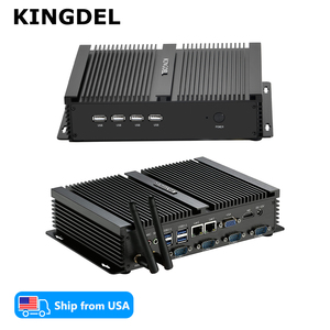 KINGDEL Industrial Mini <span class=keywords><strong>Computer</strong></span>, Celeron 1007U/1037U, 4x RS232 COM, 2x Gigabit NICs, lüfter loses Voll metall gehäuse - Product Image 1