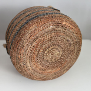 Rattan Storage <b>Basket</b> Large Circle With Handle For Living Room Balcony Toy Organization Dark Brown - Product Image 3