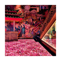 Vente en gros 48*48 pouces Carrelage de sol en agate rose rétroéclairé en pierre translucide pour restaurant de luxe