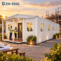 Grande maison modulaire extensible avec panneaux sandwich en acier pour villa familiale, atelier, entrepôt, bureau de chantier (20 pieds)