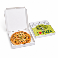 Boîte à pizza en papier kraft avec logo personnalisé, qualité alimentaire, 8, 10, 12, 14, 15, 16 pouces, boîte d'emballage pour pizza à emporter, carton ondulé