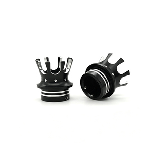 Cache-écrous d'axe avant CNC pour moto Harley XL883 X48 1200 Softail, noirs, blancs, chromés, bronze - Product Image 4