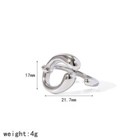 Women Chunky Irregular Hollow Stainless Steel Open Ring 18K Gold Plated Statement Finger Jewelry