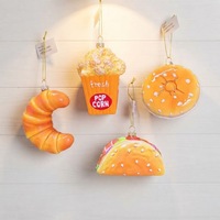 Ornement de Noël personnalisé en résine en forme de boîte à popcorn, thème boulangerie, pendentif à suspendre pour sapin de Noël, décoration de maison pour les fêtes, cadeau