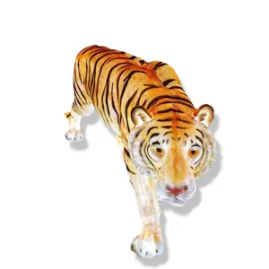 IP65 Outdoor Decoration Christmas Lighted Fiberglass Acrylic Garden Lights Led 3D Tiger Animal Motif Sculpture lighting