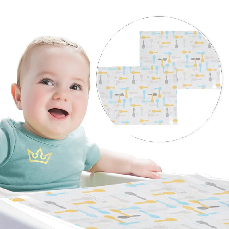 Adesivo de papel personalizado em placas descartáveis para bebê