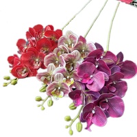 Grande orchidée Phalaenopsis artificielle à 8 têtes en latex, grande fleur papillon pour Noël et la fête des mères