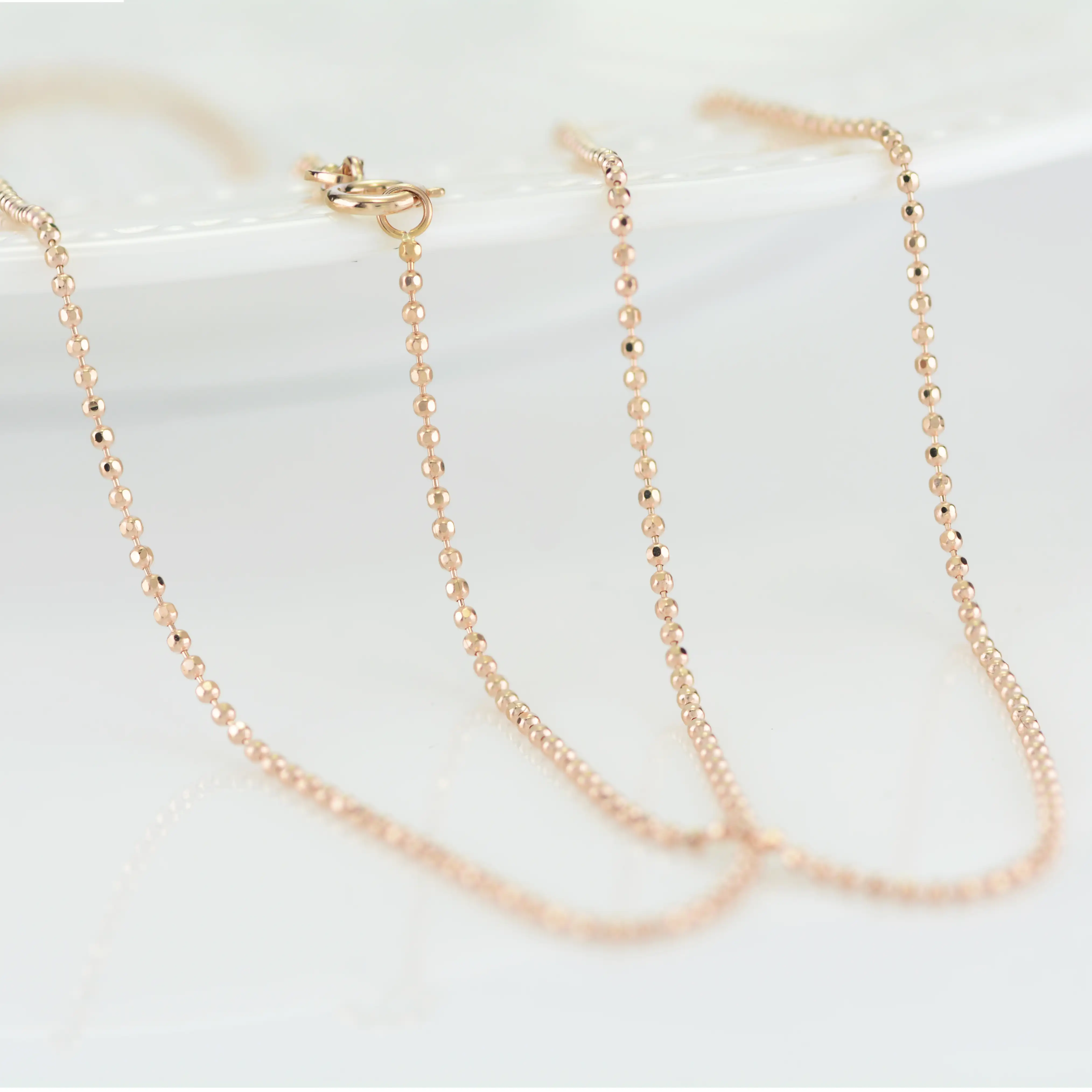 Цепочка под шею из розового золота 2021 пробы для женщин, изготовление ожерелья