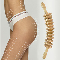 Outil de Massage en Bois Courbé pour Thérapie, Rouleau Anti-Cellulite Manuel, Bâton de Point Gâchette, Drainage Lymphatique, Libération Musculaire