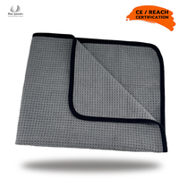 Chiffon de nettoyage en microfibre sans peluches 400 g/m² pour le detailing automobile, sans traces, très absorbant, serviette gaufrée pour séchage des vitres de voiture
