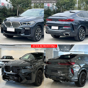 Kit Carrozzeria F96 X6M 2023 per Modifica e Aggiornamento Auto 2020-2022, Paraurti Anteriore e Posteriore, Minigonne Laterali, Cofano Motore, Fari per <span class=keywords><strong>BMW</strong></span> <span class=keywords><strong>X6</strong></span> <span class=keywords><strong>G06</strong></span> - Product Image 2