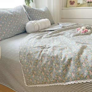 Reine Baumwolle Sommer-Kühlbettdecke Vierteiliges Set Atmungsaktiver Bezug - Product Image 2