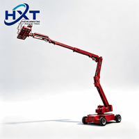 Nacelle élévatrice articulée pliable HXT à pneus non-marquants 12m pour peinture et maintenance de bâtiments, grue automotrice, nacelle élévatrice pour personnel