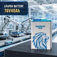 Paket Baterai Motor Listrik LiFePO4 76V 40Ah 2500W Daya Tinggi Jangkauan Jauh Berperingkat IP67 3000+ Siklus Sel Silinder Baru