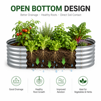 Jardinière Modulaire en Acier Galvanisé Thermolaqué, Grand Bac Rectangulaire pour Culture de Légumes en Extérieur, OEM/ODM