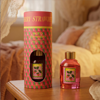 Diffuseur de parfum d'ambiance en verre rond à épaule inclinée, 100 ml, avec revêtement par pulvérisation, pour la maison, OEM