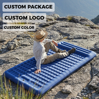 Matelas de camping gonflable double, taille Queen, 2 personnes, portable, moderne, pompe à pied intégrée, résistant à l'eau, étanche