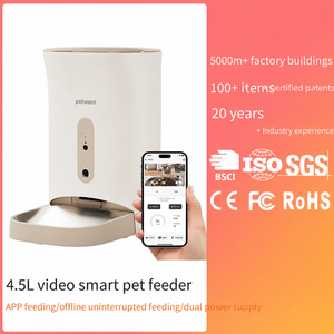 Distributeur de nourriture intelligent pour animaux de compagnie avec caméra 2K 160 ° Distributeur de nourriture pour chat et <span class=keywords><strong>chien</strong></span> à double alimentation, étanche, avec vision nocturne grand angle et audio bidirectionnel - Product Image 2