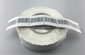 40*40mm RF Label <b>EAS</b> <b>System</b> 8.2mhz Soft Tag Super Alarm Sticker White Antitheft Security Label Tag with Barcode - Product Image 5
