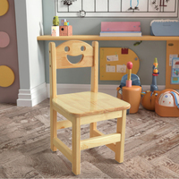 Chaise pour enfants en bois massif Montessori moderne pour l'école maternelle, la garderie, durable, design visage souriant, mobilier pour tout-petits