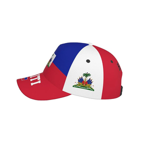 Casquette de baseball ajustable avec drapeau national d'Haïti, casquette de protection solaire sportive, casquettes patriotiques pour hommes et femmes, vente en gros - Product Image 4