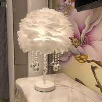 Lampes de table pour plume bureau salon chambre étude décoration moderne intérieur créatif romantique bureau chevet Led cristal