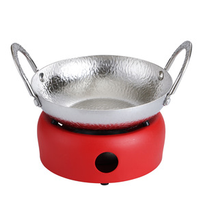 Stainless Steel Shallow Soup Pot 4.1-5L Double Eared Heat Resistant Mini Hot Pot For Thai Tom Yum Seafood Cooking - Product Image 1