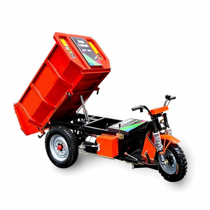 Mini-dumper électrique à trois roues, tricycle de transport en acier jaune 1500W, plateforme industrielle durable avec revêtement en poudre - Product Image 4