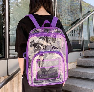 Mochila Escolar Unisex de PVC con Cierre de Cremallera y Broche, Bolsa de Viaje Suave con Correa Transparente para Llevar al Hombro, Apta para Portátil - Product Image 4