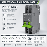 Disjoncteur miniature haute tension 2P 63A DC 1200V IEC 60947-2 pour rail DIN, protection solaire photovoltaïque BESS LTB7N-63PV