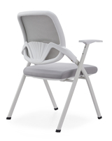 Chaise de formation scolaire moderne en plastique rembourrée de tissu avec tablette d'écriture, pliable et empilable, pour conférences – Vente en gros
