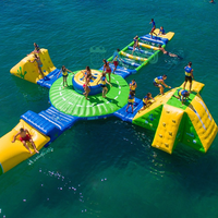 Isla Flotante Inflable, Parque Acuático, Trampolín Acuático, Juegos, Equipamiento Deportivo, Toboganes Acuáticos para Niños