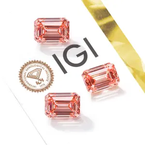 starsgem emerald fancy cut 2 carat pink color igi si1 vs vvs lab grown diamonds for making gift jewellery
