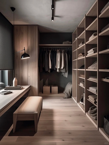 Systèmes de dressing sur mesure de luxe modernes, armoires de chambre en bois pour dressing ouvert - Product Image 1