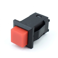 Interruttore a pulsante quadrato elettronico in plastica rosso DS-431 a 2 pin On/Off con ripristino automatico, contatto momentaneo 1NO, IP40 250V 3A