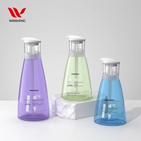 Nouvelle conception d'emballage de savon liquide en PET, flacons de shampooing et de lessive en plastique de 520 ml avec pompe à pression pour lotion